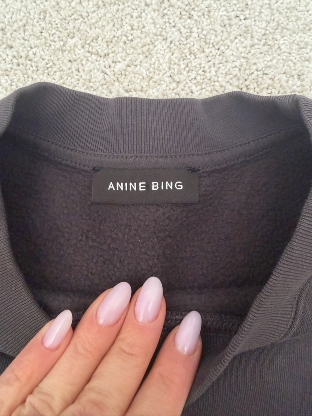 Anine Bing Black Crewneck Sweatshirt with White Logo - Picture 4 of 4
